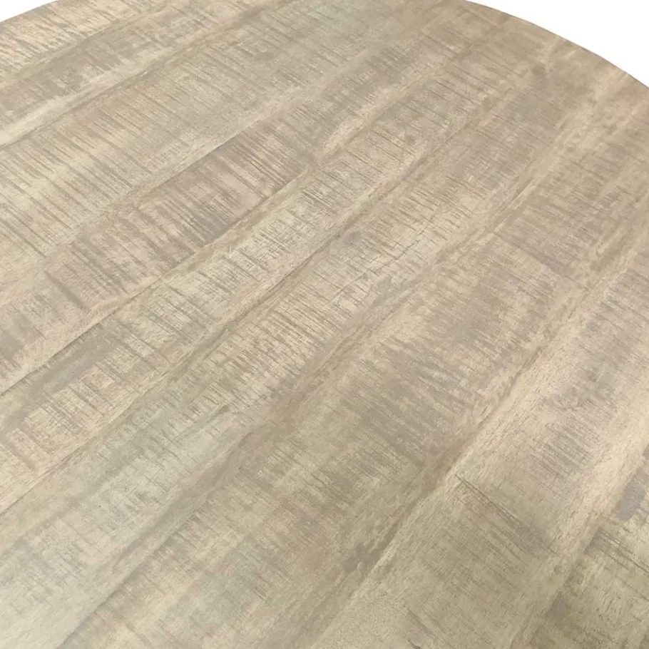 Sale Wohnen Runder Esstisch mit Holzplatte Mango - Belafoma