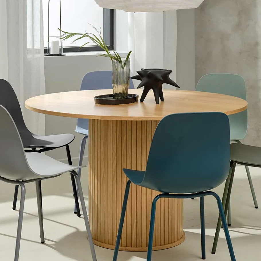New Wohnen Runder Esszimmertisch auf Säulenfuß - modern - Teorina