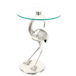 Online Wohnen Runder Glas Beistelltisch mit Vogel Design Fuß - Lanaga