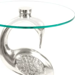 Online Wohnen Runder Glas Beistelltisch mit Vogel Design Fuß - Lanaga