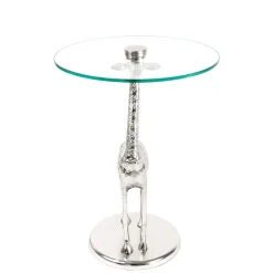 Best Wohnen Runder Glas Beistelltisch mit Giraffe als Fuß - Fenya