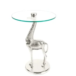 Best Wohnen Runder Glas Beistelltisch mit Giraffe als Fuß - Fenya