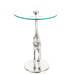 Best Wohnen Runder Glas Beistelltisch mit Giraffe als Fuß - Fenya