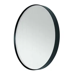 Outlet Wohnen Runder Glasspiegel in Schwarz - Fulia