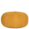 Discount Wohnen Runder Hocker aus Strickstoff in Gelb Ocker - Karontac