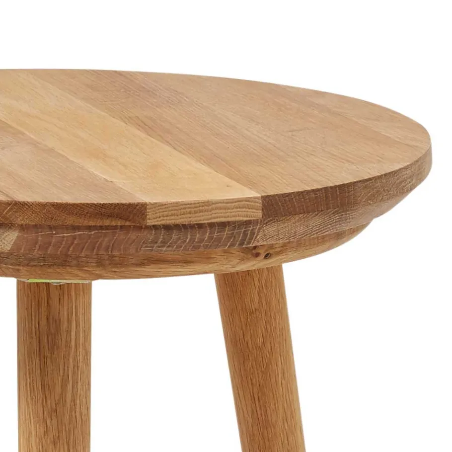 Hot Wohnen Runder Holz Beistelltisch aus Eiche Massivholz - Kopiana