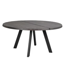 New Wohnen Runder Holztisch Eiche Dunkelbraun & Metall - Liguria