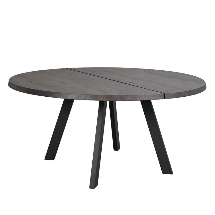 New Wohnen Runder Holztisch Eiche Dunkelbraun & Metall - Liguria