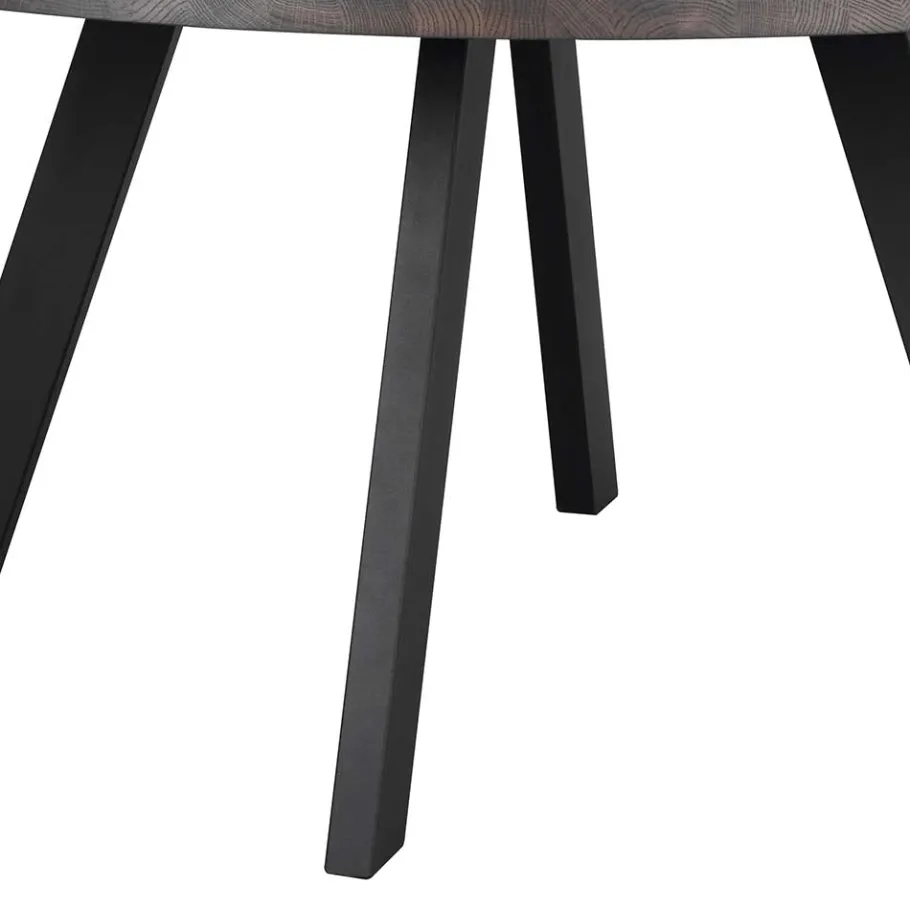 New Wohnen Runder Holztisch Eiche Dunkelbraun & Metall - Liguria
