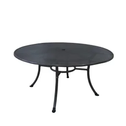 Sale Wohnen Runder Metall Gartentisch in Grau - Rattania