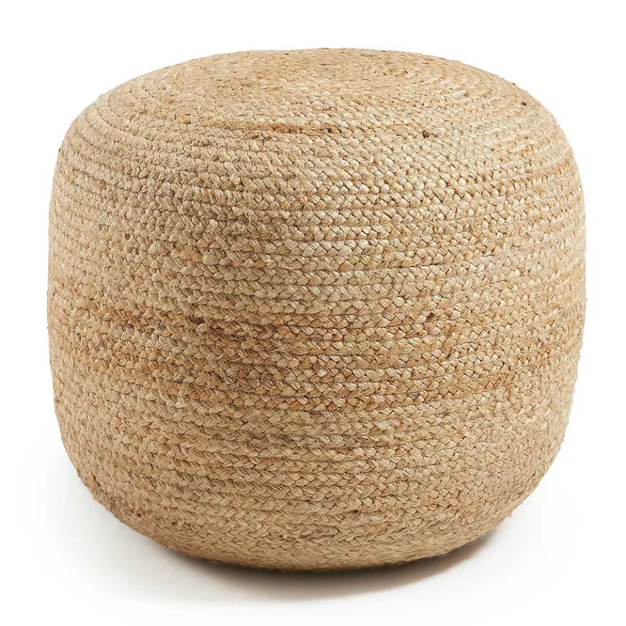 Online Wohnen Runder Pouf Hocker aus Geflecht Jute - Ianovar