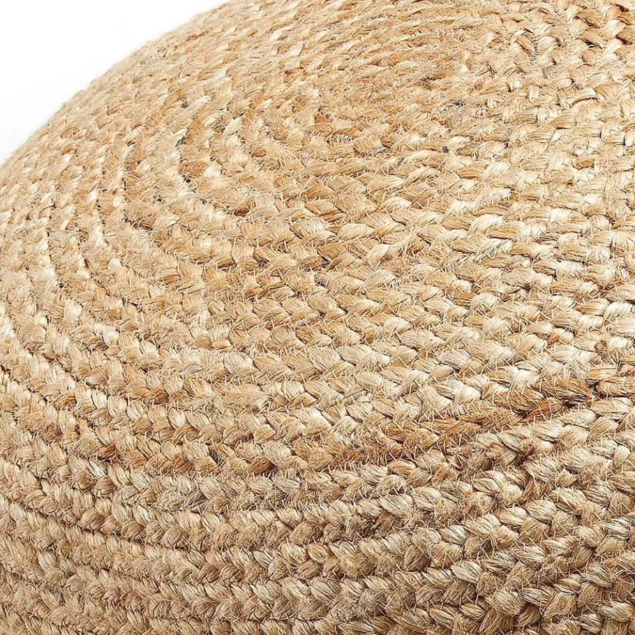 Online Wohnen Runder Pouf Hocker aus Geflecht Jute - Ianovar