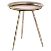 Sale Wohnen Runder Retro Beistelltisch in Bronze Metall - Lance