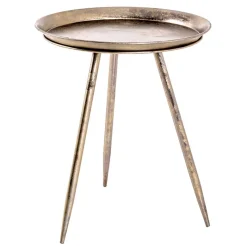 Sale Wohnen Runder Retro Beistelltisch in Bronze Metall - Lance