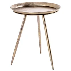 Sale Wohnen Runder Retro Beistelltisch in Bronze Metall - Lance
