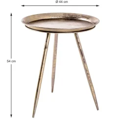 Sale Wohnen Runder Retro Beistelltisch in Bronze Metall - Lance
