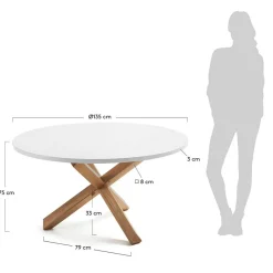 Wohnen Runder Scandi Esstisch mit 135 cm Durchmesser - Avenza