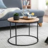Sale Wohnen Runder Sofatisch aus Akazie & Metall - Pulvaria