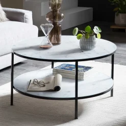Clearance Wohnen Runder Sofatisch im Marmor Look - Dikono