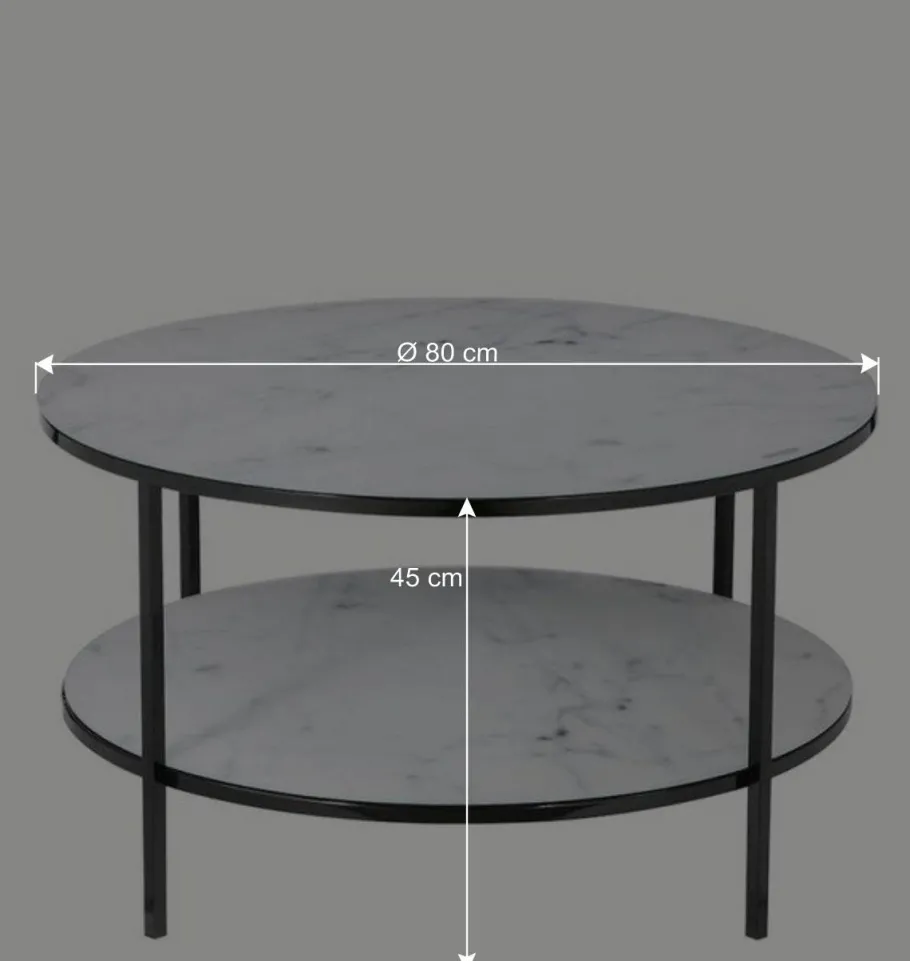 Clearance Wohnen Runder Sofatisch im Marmor Look - Dikono