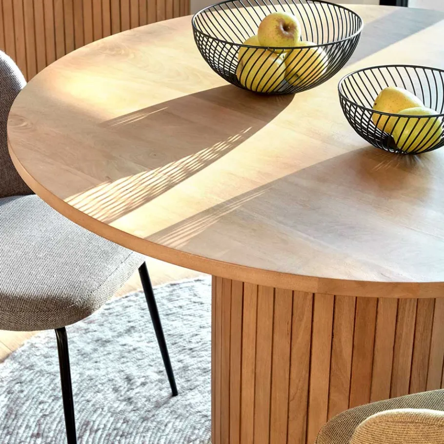 Clearance Wohnen Runder Säulentisch im Skandi Design - Ilvenda