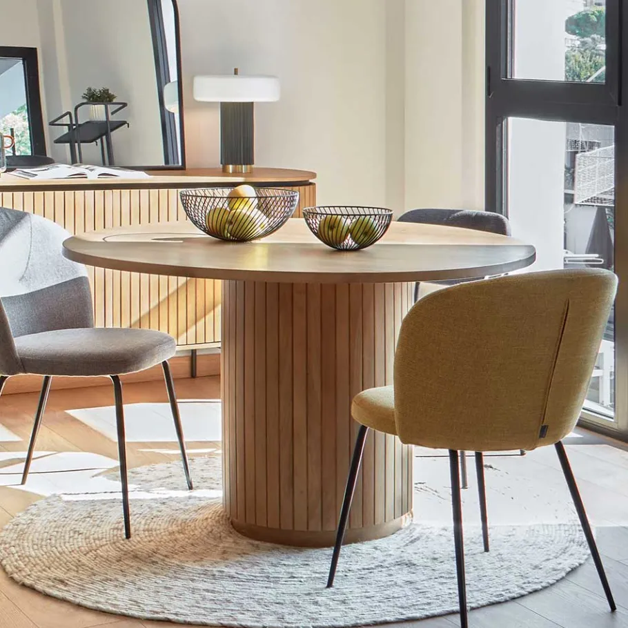 Clearance Wohnen Runder Säulentisch im Skandi Design - Ilvenda