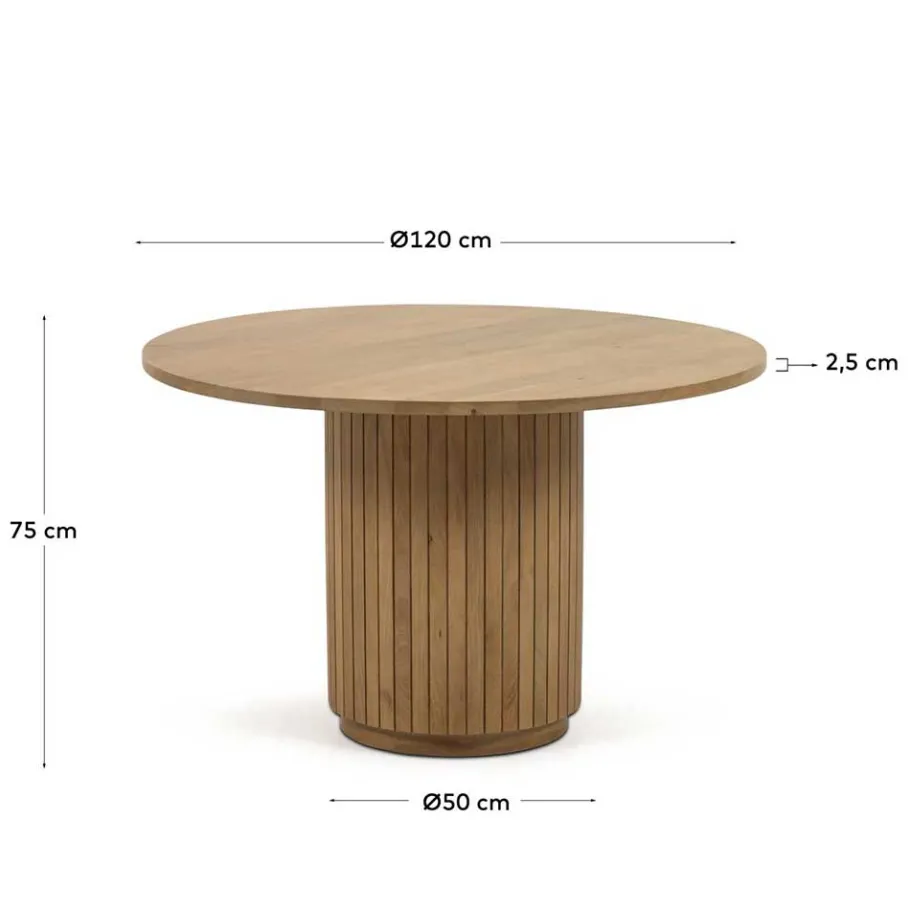 Clearance Wohnen Runder Säulentisch im Skandi Design - Ilvenda