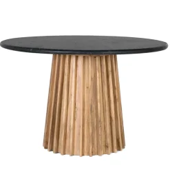 New Wohnen Runder Tisch mit schwarzer Marmorplatte - Pietras