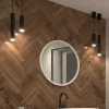 New Wohnen Runder Wandspiegel mit weißem Metallrahmen - Tanko