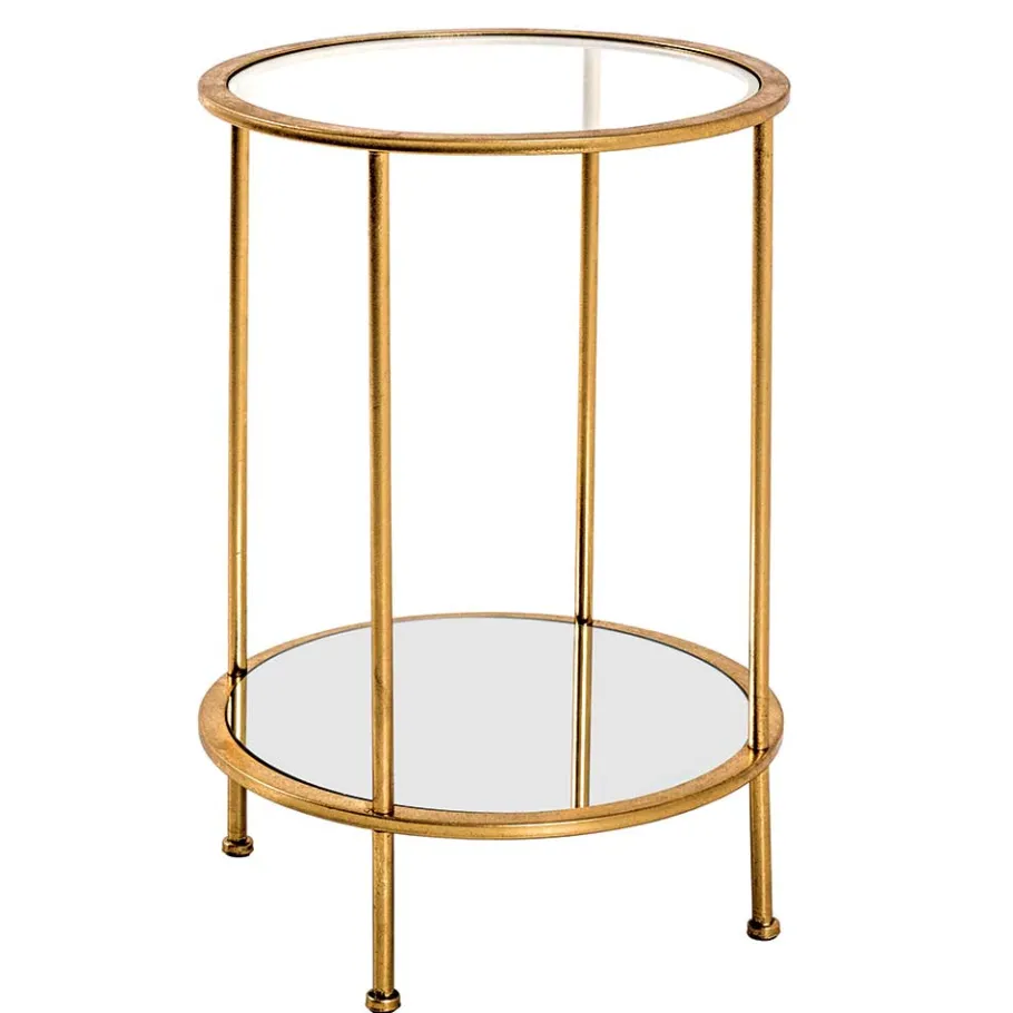 New Wohnen Runder Wohnzimmer Tisch mit Glas & Spiegelglas - Alisa