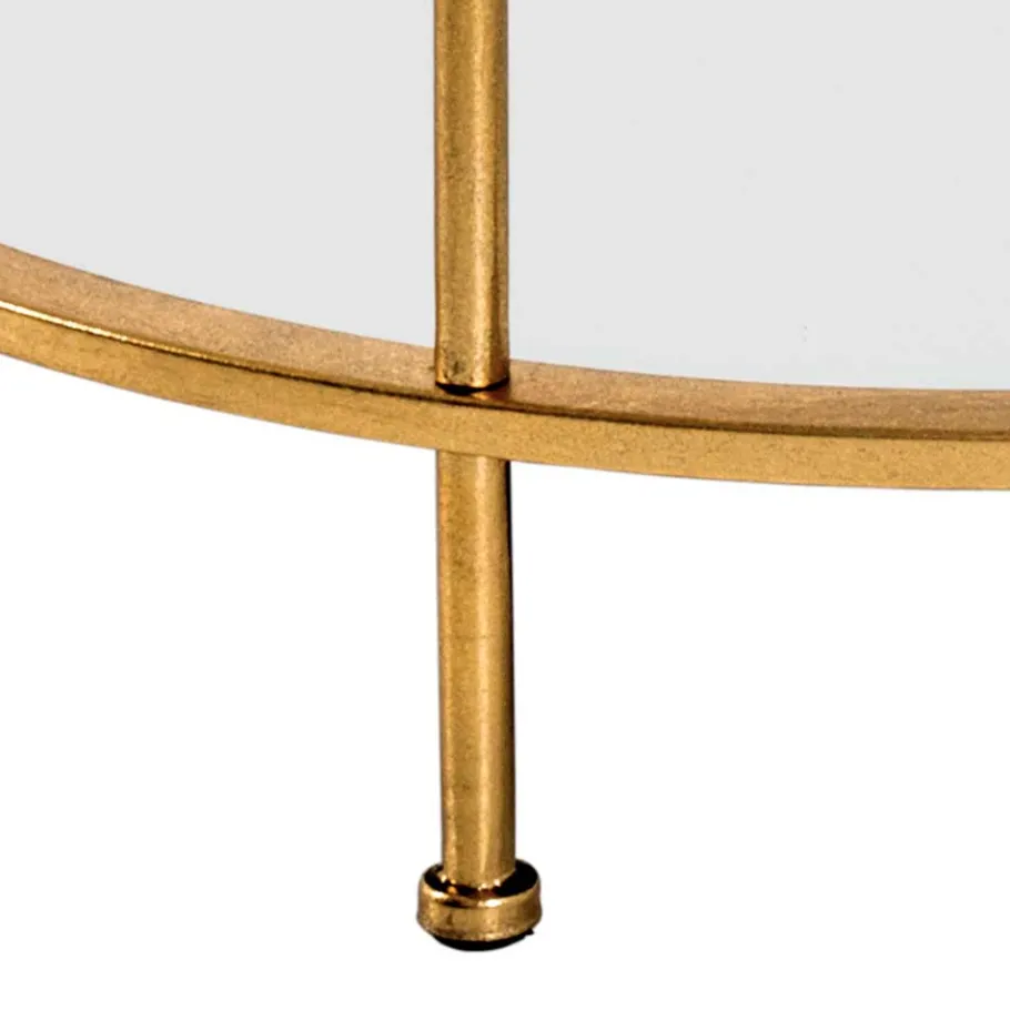 New Wohnen Runder Wohnzimmer Tisch mit Glas & Spiegelglas - Alisa
