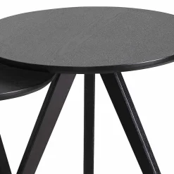 Clearance Wohnen Rundes Tisch Set in Schwarz - Vartana (zweiteilig)