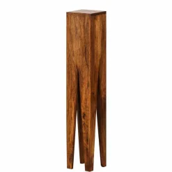 Outlet Wohnen Rustikale Holz Blumensäule Set Pisinon aus Sheesham (dreiteilig)