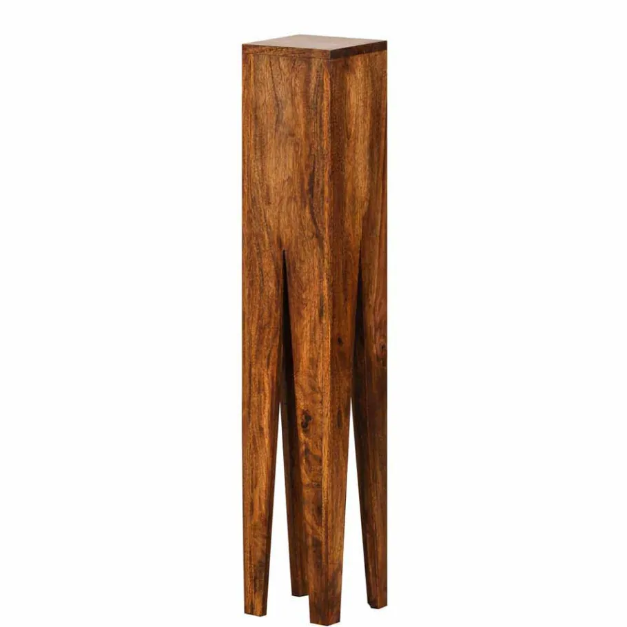 Outlet Wohnen Rustikale Holz Blumensäule Set Pisinon aus Sheesham (dreiteilig)