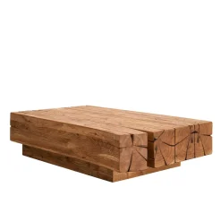 Best Wohnen Rustikaler Balken Couchtisch aus Eiche - Vrona