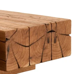 Best Wohnen Rustikaler Balken Couchtisch aus Eiche - Vrona