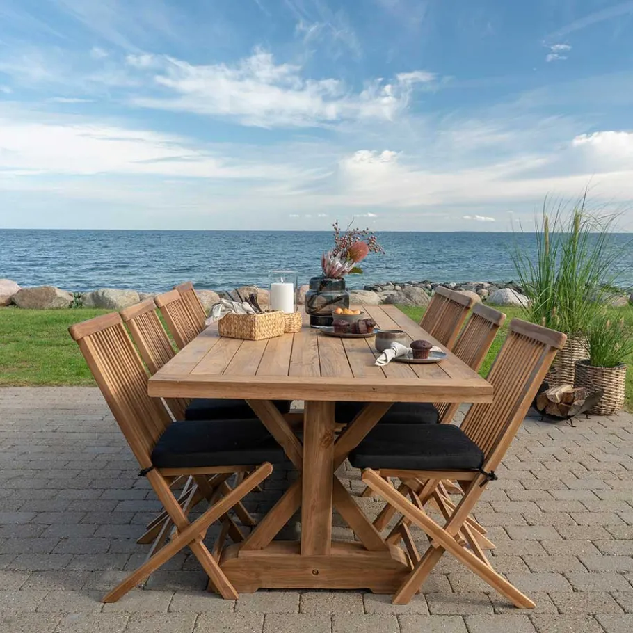 Best Wohnen Rustikaler Gartentisch aus Teak Massivholz - Acess