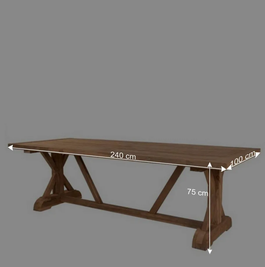 Best Wohnen Rustikaler Gartentisch aus Teak Massivholz - Acess