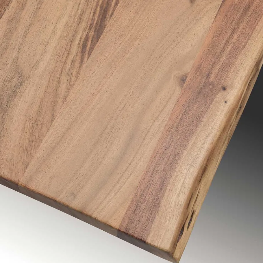New Wohnen Rustikaler Holztisch mit Baumkante Platte - Contrada