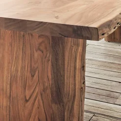 New Wohnen Rustikaler Holztisch mit Baumkante Platte - Contrada