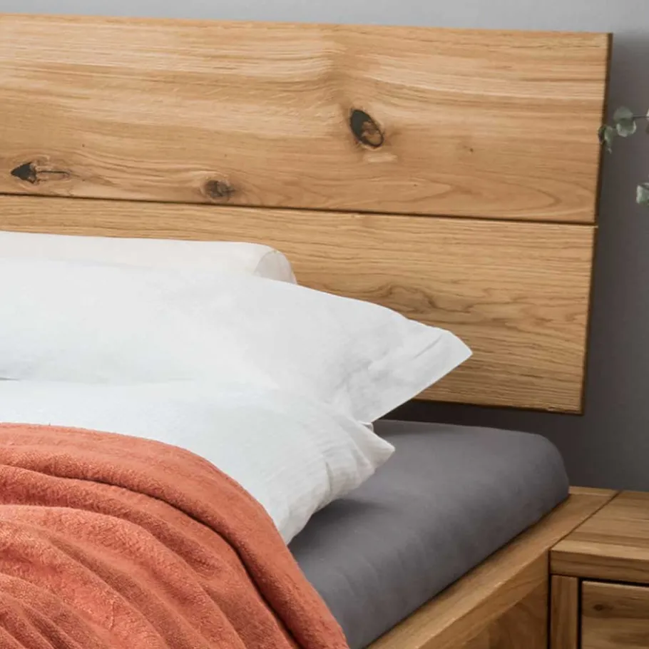 Outlet Wohnen Rustikales Bett Set mit Nachttischen - Yunves (dreiteilig)