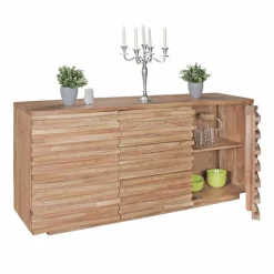 Outlet Wohnen Rustikales Design Sideboard Pisino aus Holz Akazie massiv