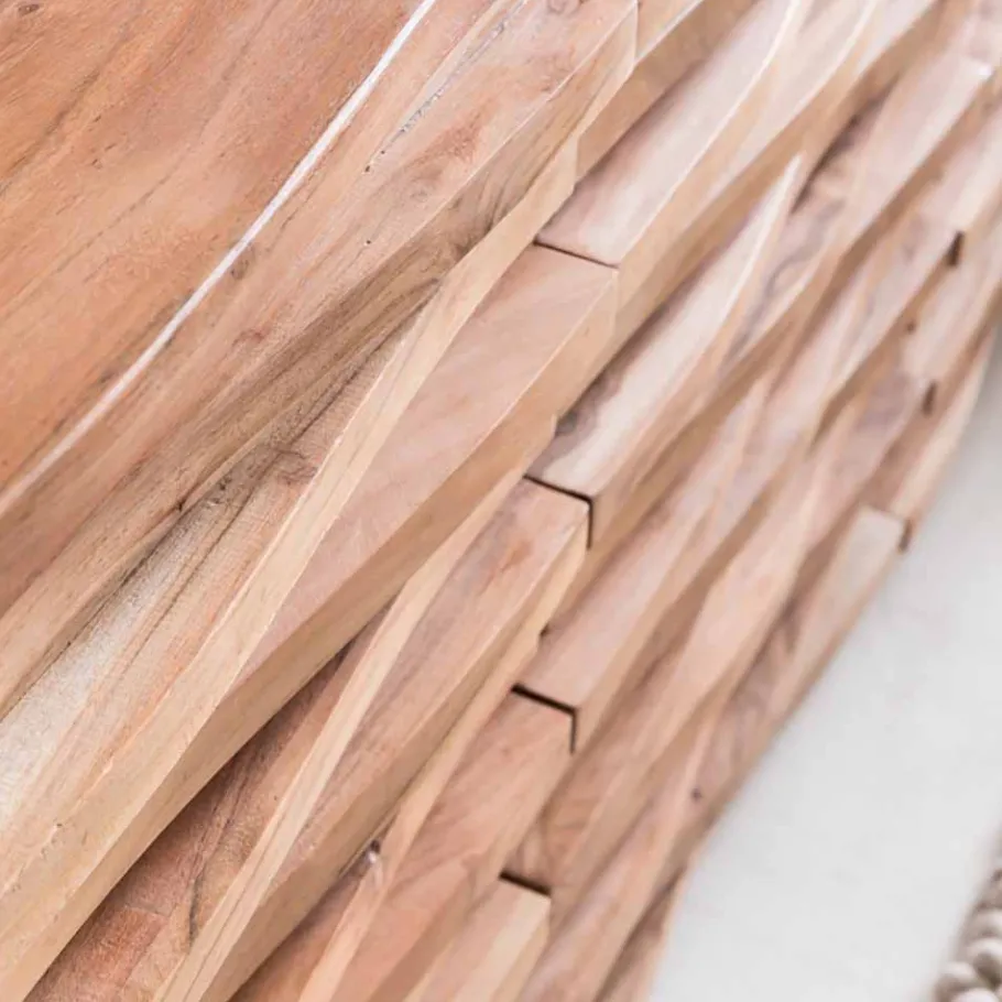 Outlet Wohnen Rustikales Design Sideboard Pisino aus Holz Akazie massiv