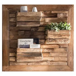 Discount Wohnen Rustikales Hängeregal aus Teak Massivholz - Teako