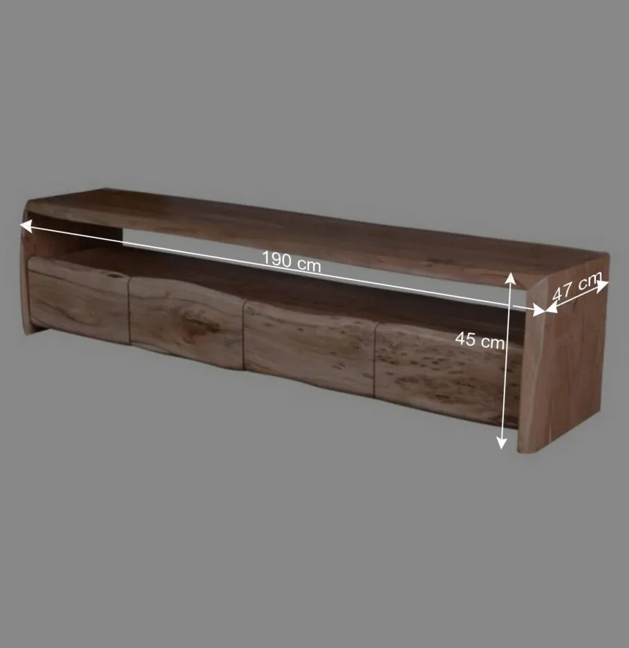 Best Wohnen Rustikales Lowboard mit Naturkante - Necrus