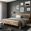Wohnen Rustikal-modernes Bett aus Asteiche Massivholz - Raistan