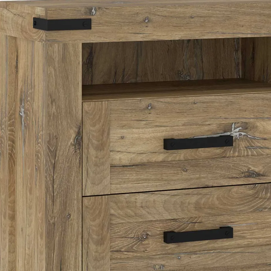 Online Wohnen Rustikal-modernes Sideboard in Eiche Dunkel - Ginetta