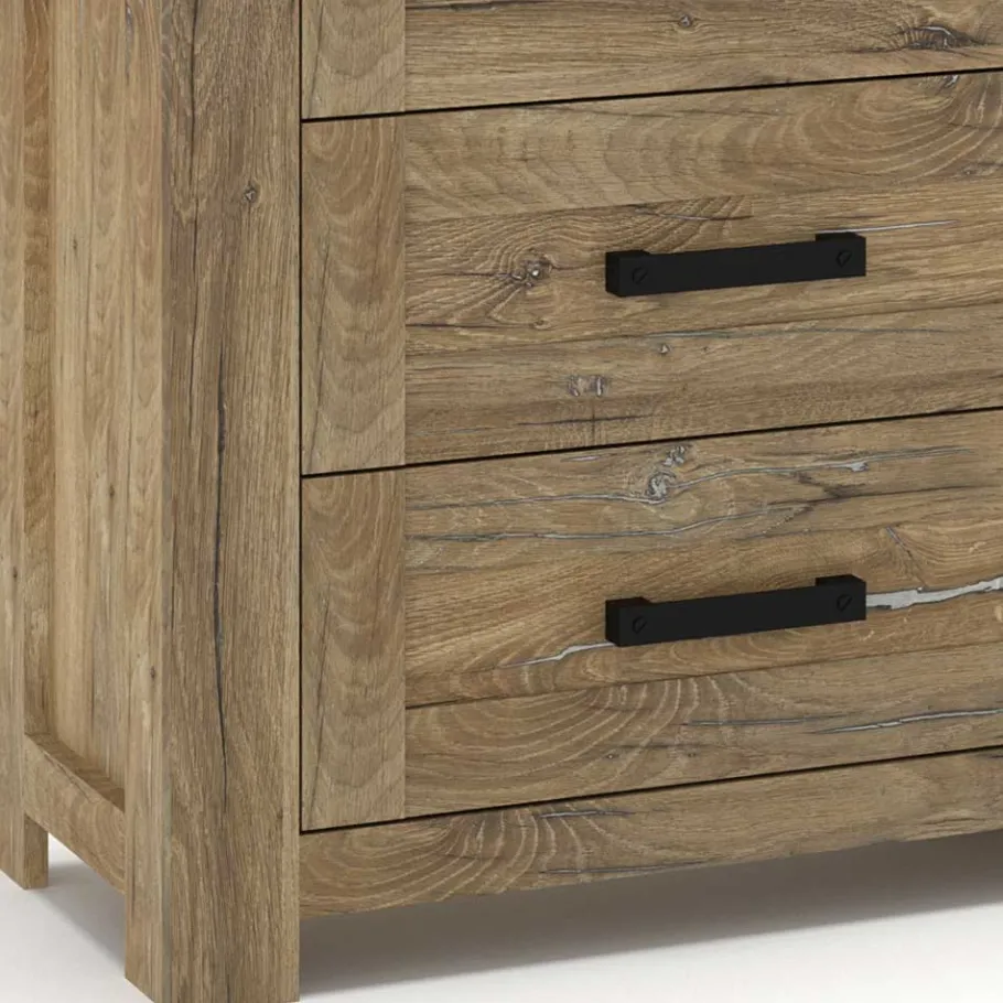 Online Wohnen Rustikal-modernes Sideboard in Eiche Dunkel - Ginetta