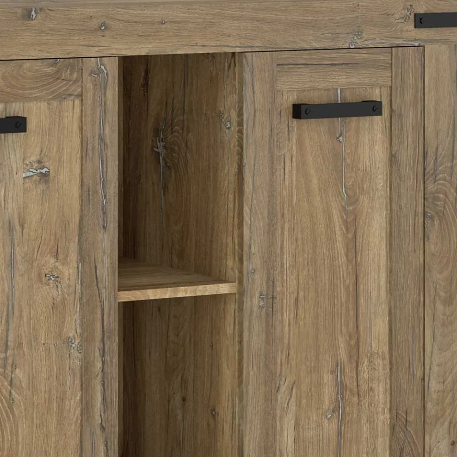 Online Wohnen Rustikal-modernes Sideboard in Eiche Dunkel - Ginetta