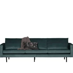 New Wohnen Samt 3 Sitzer Couch in Blau - Fledos